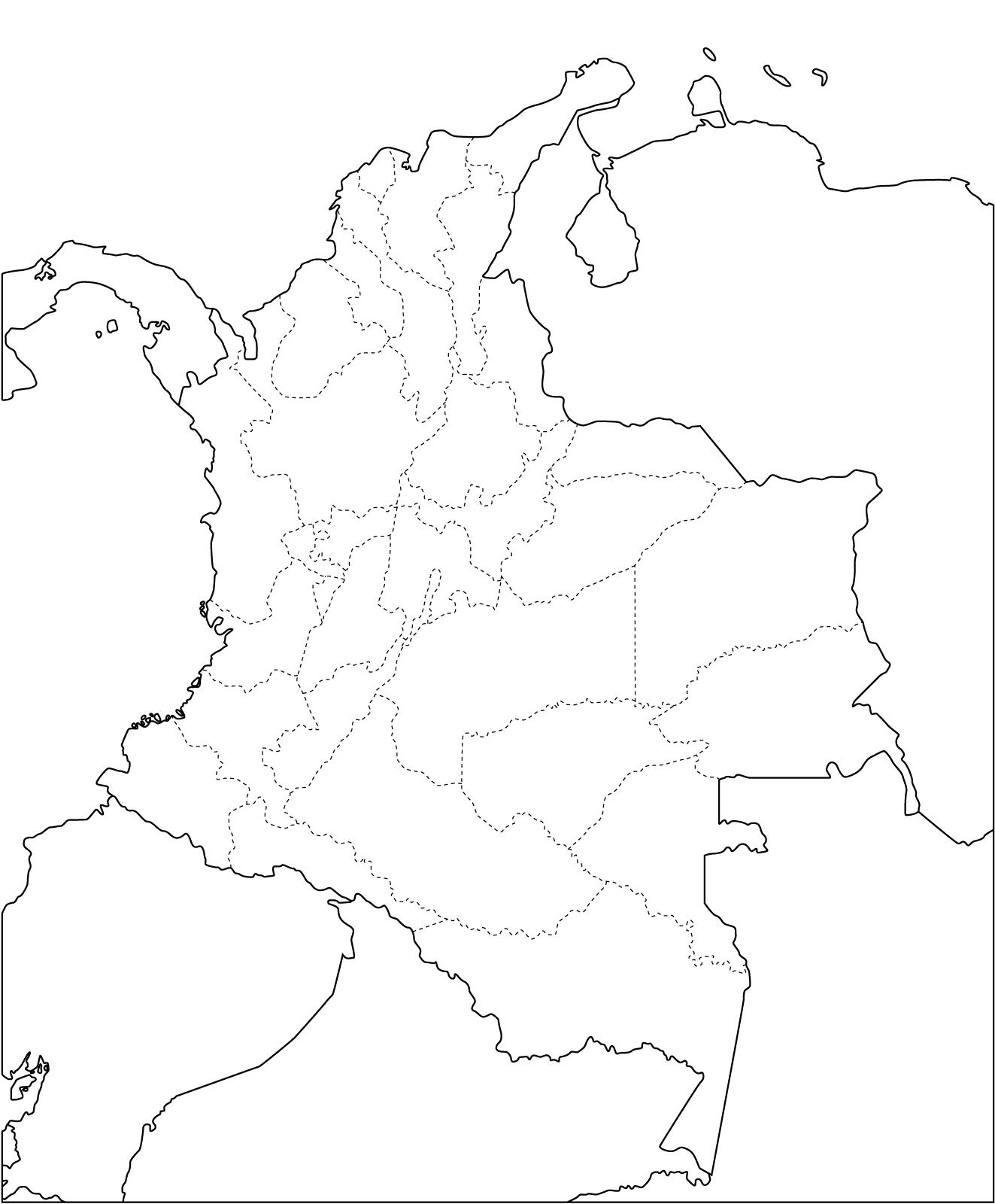 Mapa Mudo De Colombia Mapa De Colombia