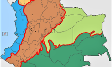 Mapa de la región andina de Colombia